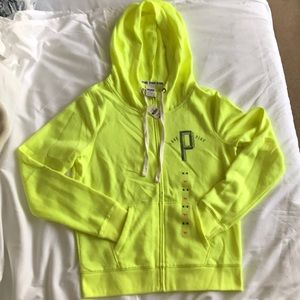 NWT Victoria's Secret Pink neon yellow hoodie
